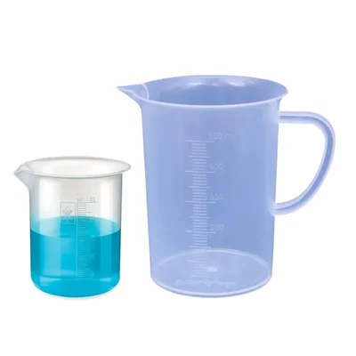 Bello 2pcs Polypropylene Beakers of 50ml & 500ml Capacity with Graduation Marks for Laboratory