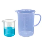 Bello 2pcs Polypropylene Beakers of 50ml & 500ml Capacity with Graduation Marks for Laboratory