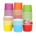 Horeca 50ml Pack of 200 Disposable Paper Ice-cream Cups Multicolor Round Leak Proof Freezer Safe