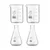 Bello Set of 4 Borosilicate 3.3 Glass Beaker and Conical Flask of 50 ml with Graduation Marks