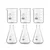 Bello Set of 6 Borosilicate 3.3 Glass Beaker and Conical Flask of 50 ml with Graduation Marks