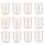 Labxprt 50ml Pack of 10 Laboratory Measurement Reusable Plastic Cup Transparent Body with Embossed Scale