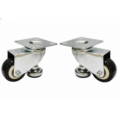 Heavy Duty 2 inch / 50 mm Pack of 2 Plate Type Double Ball Bearing PVC Caster Wheel