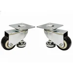 Heavy Duty 2 inch / 50 mm Pack of 2 Plate Type Double Ball Bearing PVC Caster Wheel