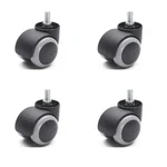 Heavy Duty 2 inch / 50 mm Pack of 4 Thread Type Nylon and PU Caster Wheel
