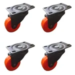 Ackwheel (A-47) Heavy Duty 46 mm Single Puff Plate type Castor Wheel Without Brake, Load Capacity 150 Kg (Pack of 4 pcs)