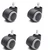 Heavy Duty 2 inch / 50 mm Pack of 4 Stem Type Nylon and PU Caster Wheel