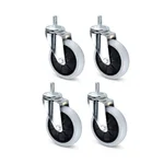 Heavy Duty 2 inch / 50 mm Pack of 4 Thread Type Single Ball Bearing PP Caster Wheel
