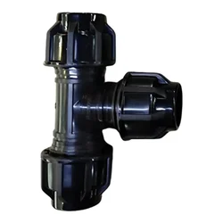 Three Cap 50mm Tee PP Compression HDPE Pipe Fittings for Irrigation (Pack of 3)