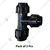 Three Cap 50mm Tee PP Compression HDPE Pipe Fittings for Irrigation (Pack of 3)