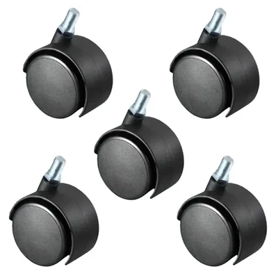 Premium Quality 50 mm Thread Type Double Wheel Castor (Pack of 5 Pcs)