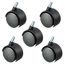 Premium Quality 50 mm Thread Type Double Wheel Castor (Pack of 5 Pcs)