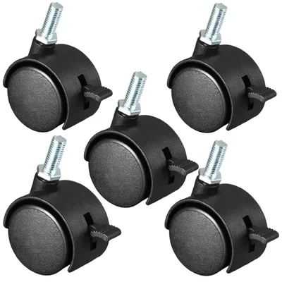 Premium Quality 2 Inch Thread Type Castor Wheel With Brake (Pack of 5 Pcs)