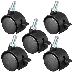 Premium Quality 2 Inch Thread Type Castor Wheel With Brake (Pack of 5 Pcs)