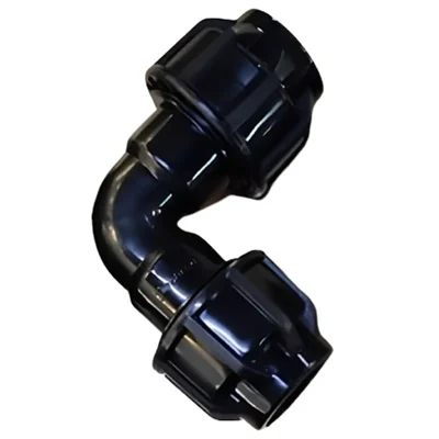 50Mm Two Cap Plastic Comp Elbow-Quick Connector, High Pressure Resistance Irrigation Watering Fittings (Pack Of 3)