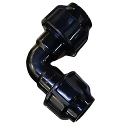 50Mm Two Cap Plastic Comp Elbow-Quick Connector, High Pressure Resistance Irrigation Watering Fittings (Pack Of 3)