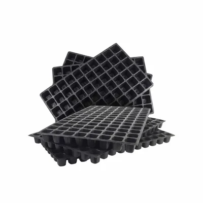 Orifesh 104 Cavities (Square Shape) Reusable Plastic Seedling Tray for Nursery and Gardening - Pack of 50