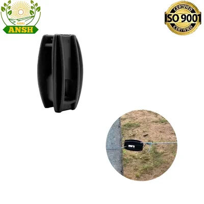 Agriansh Black Plastic Corner Insulator used for Solar Zatka Machine Fencing (Pack of 50)