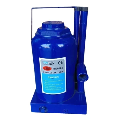 Leo 50 Ton Hydraulic Bottle Jack for Trucks, Industrial Equipment, and Farm Vehicles - 450 mm Max. Lifting Height