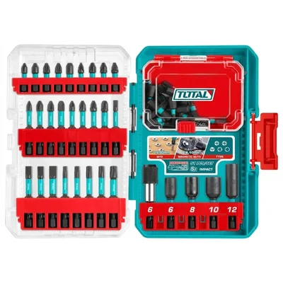 Total 51 Pcs 25mm 50mm Magnetic Nut Setter Impact Screwdriver Bit Set TACSDL25106