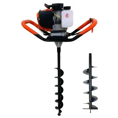 Gramstrong 52-cc 2-stroke Earth Auger / Post hole digger Engine with 4 & 8 inch Drill Bit