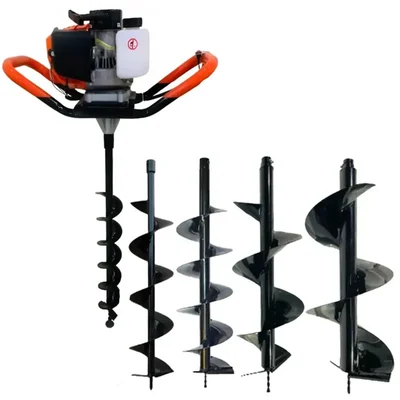 Gramstrong 52-cc 2-stroke Earth Auger / Post hole digger Engine with 4, 6, 8 & 10 inch Drill Bit