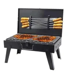 STARCAVE 52 cm Big Briefcase Charcoal Barbeque Grill with 8 Skewers