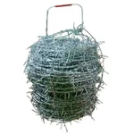 Premium Quality 175 Feet (53 Meter) Galvanized Barbed Wire with Handle, 2mm Wire Thickness