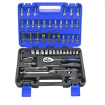 Premium Quality 53 pcs 1/4 inch CR-V Ratchet Socket Tool Kit for Auto Repair and Household