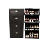 WELBUILT 54"H 26"W 4-Tier Tilt-Out Metal Shoe Cabinet WELBUILT-4TIER-SC