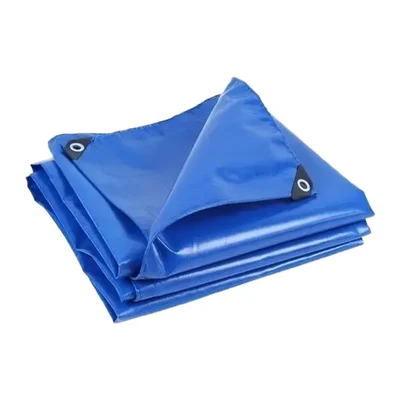 ZN Global 550 GSM 10 feet x 10 feet Nylon Fabric, PVC Coated, UV Protected, Waterproof Tarpaulin Sheet(Color-Blue Color)