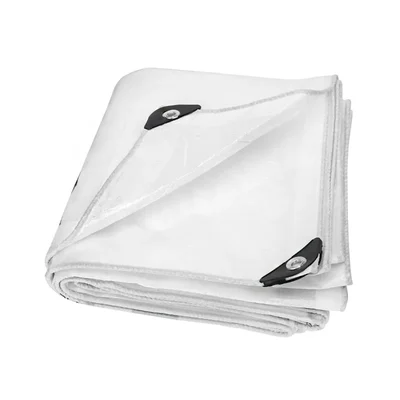 ZN Global 550 GSM 25 feet x 50 feet Nylon Fabric, PVC Coated, UV Protected, Waterproof Tarpaulin Sheet(Color-White)