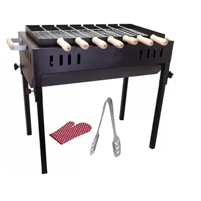 STARCAVE Charcoal 56 cm Standing Barbeque Grill with 7 Skewers