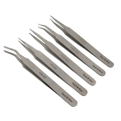 Toolstar - Set of 5 Assorted Tweezers(TS-5pc)