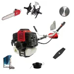 Heavy Duty 2 Stroke 52cc 5 in 1 Multi Attachment Sidepack Brush Cutter With Chainsaw & Round Tiller Attachment