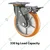 Heavy Duty 330 kg Load Capacity 5 inch (125 mm) Swivel with Brake Type Double Ball Bearing PU Caster Wheel