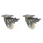 Heavy Duty 340 kg Load Capacity 2 pcs 5 inch (125 mm) Swivel with Brake Type PP Caster Wheel