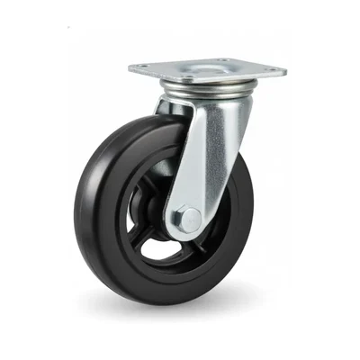 Heavy Duty 5 inch Swivel Type Roller Bearing CI & Rubber Caster Wheel