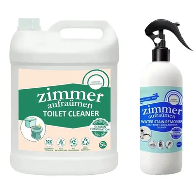 2 Pcs Combo of Zimmer Aufraumen 5 Liter Toilet Cleaner with 500 ml Water Stain Remover