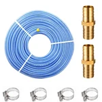 Agriansh 8 mm, 3 Layer Threaded Pvc Braided 5 Meter Hose Pipe With Jointer & Clamps for Garden, Car Wash & Cleaning