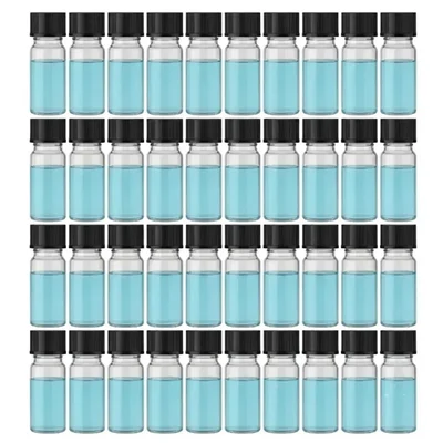 VVS 5ml Borosilicate Glass Vials 40pcs Transparent High Pressure Sample Bottles Flat Bottom Lids