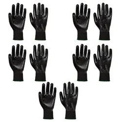 Minsales 5 Pair Safety Gloves - Water Resistant, Polycotton, Full Fingered for Industrial Use