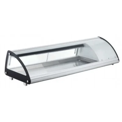 Premium 5-Pan Sushi Showcase 180W Commercial Countertop with Silver Stainless Steel Body