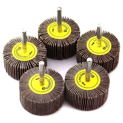 Premium Quality 5 Pcs 50 mm x 25 mm x 6 mm 60 Grit Emery Cloth Grinding Flap Wheel Polish Discs