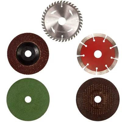 Premium Quality 5 Pcs 100mm (4") Wheel Combo for 100mm (4") Angle Grinder For Cutting & Grinding/Sanding/Finishing