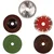 Premium Quality 5 Pcs 100mm (4") Wheel Combo for 100mm (4") Angle Grinder For Cutting & Grinding/Sanding/Finishing