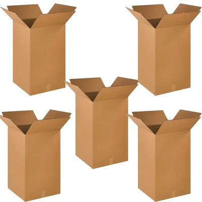 4x4x12 Inch Corrugated Cardboard 50pcs Box, 5 Ply Double Wall Shipping Mailing Box for Industrial Packaging & Storage