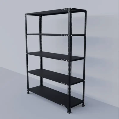 ALIJA 60 x 47 x 15 Inches 5 Shelves Multipurpose Storage Rack With accessories(Gauge-22 gauge shelves 16 gauge angle,Color-Black)
