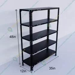 Menage 48 x 35 x 12 Inch 5 Shelves Multipurpose Storage Rack With Accessories