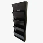 Namibind 5 Shelves MS Wall Mounted Powder Coated Shoe Rack with Centre Locking - (Brown)